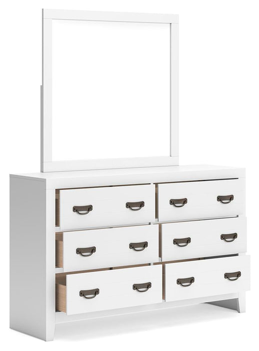 Binterglen California King Panel Bed, Dresser, Mirror, Chest and Nightstand