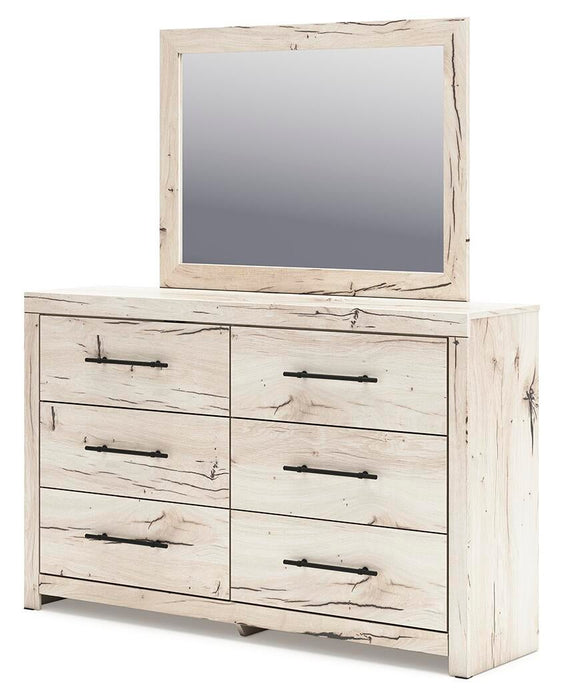Lawroy Queen Panel Bed with Storage, Dresser, Mirror, Chest and Nightstand