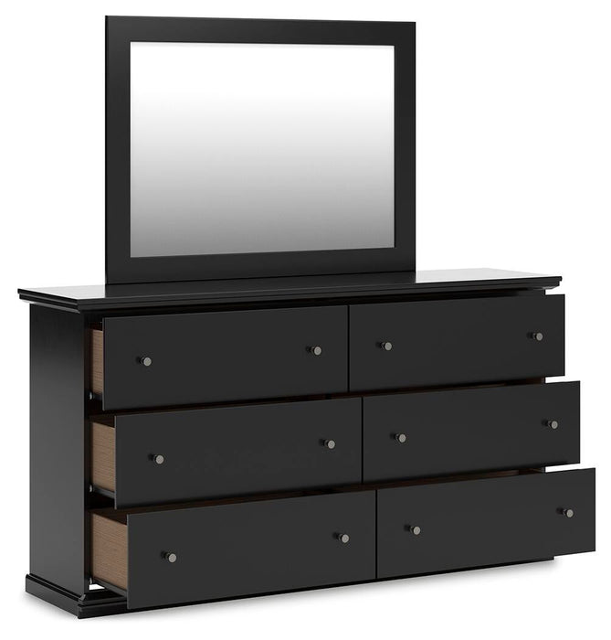 Maribel Queen Panel Bed, Dresser, Mirror and Nightstand