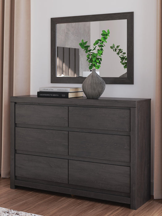 Parlayon Queen Panel Storage Bed, Dresser, Mirror and Nightstand