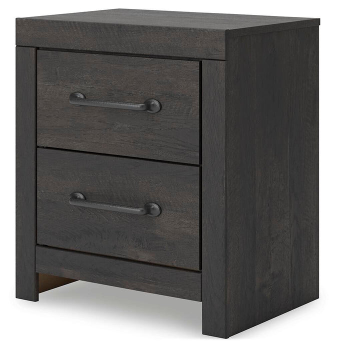 Delmorta Queen Panel Bed, Dresser, Mirror, Chest and Nightstand