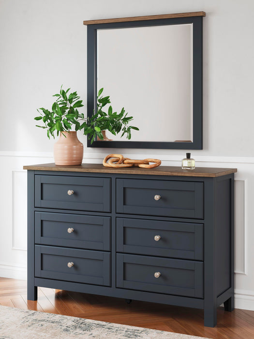 Landocken Twin Panel Bed, Dresser, Mirror and Nightstand