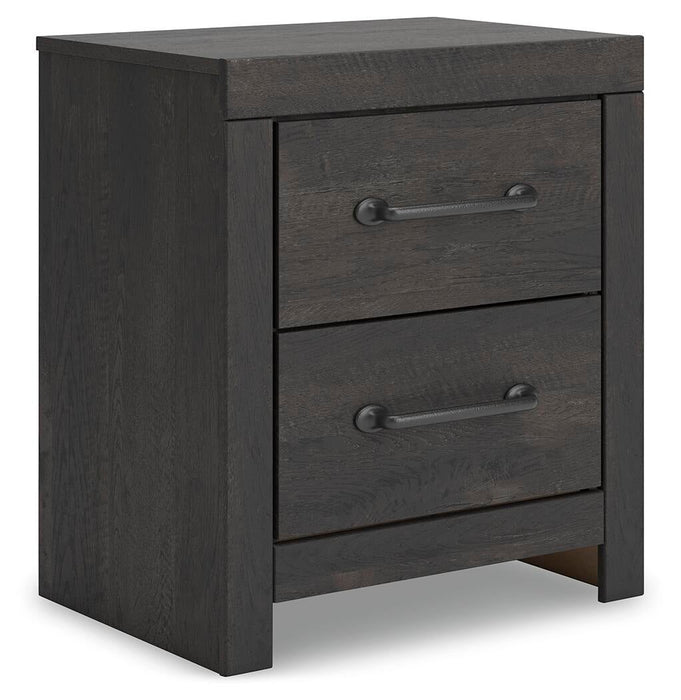 Delmorta Full Panel Storage Bed, Dresser, Mirror and Nightstand