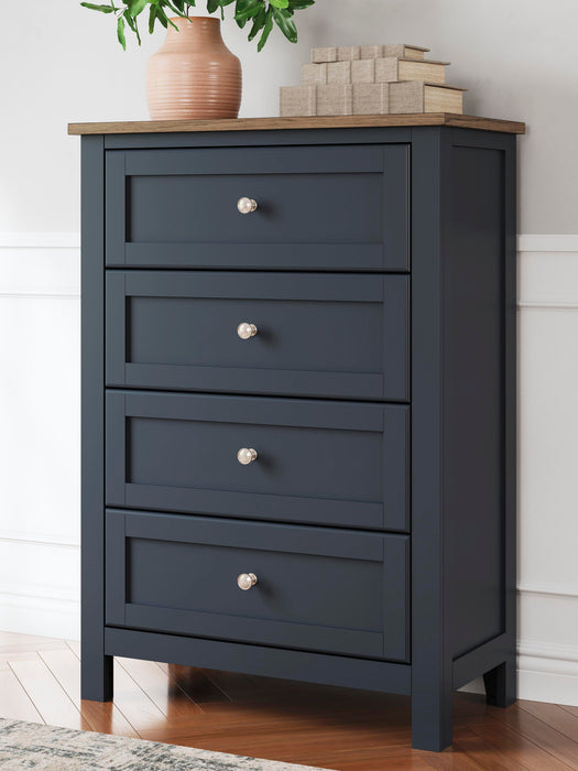 Landocken Twin Panel Bed, Dresser, Mirror, Chest and Nightstand