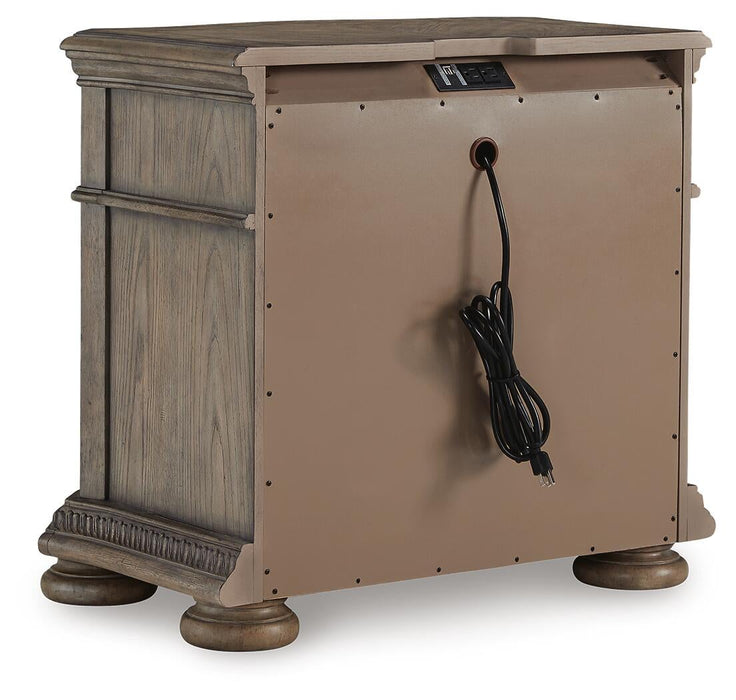Ardenfield Queen Upholstered Sleigh Bed, Dresser, Mirror and Nightstand