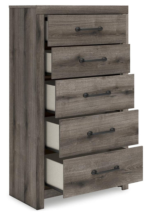 Urbanoore Twin Panel Bed, Dresser, Mirror, Chest and Nightstand