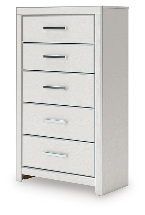 Birmonton King Upholstered Panel Platform Storage Bed, Dresser, Mirror, Chest and Nightstand