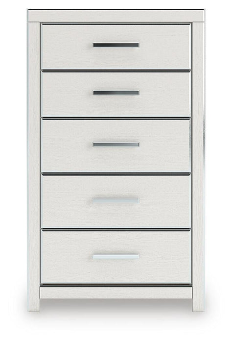 Birmonton Queen Upholstered Panel Platform Bed, Dresser, Mirror, Chest and Nightstand