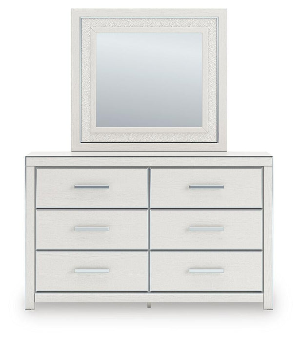 Birmonton King Upholstered Bed, Dresser and Mirror