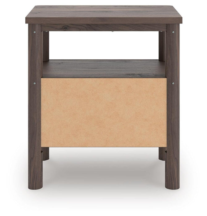 Cadmori King Upholstered Panel Platform Bed, Dresser, Mirror, Chest and Nightstand