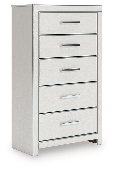 Birmonton California King Upholstered Bed, Dresser, Mirror, Chest and Nightstand