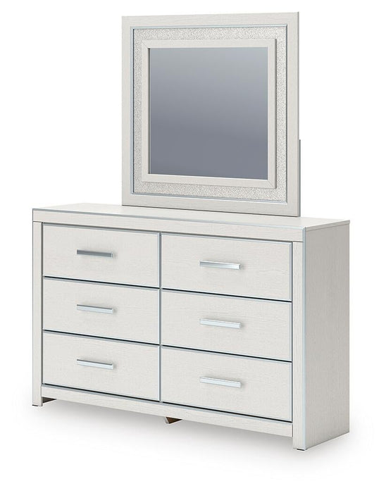 Birmonton California King Upholstered Bed, Dresser and Mirror
