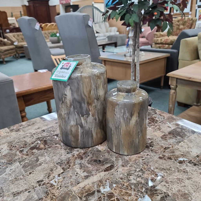 2PC FUMED VASE DECOR